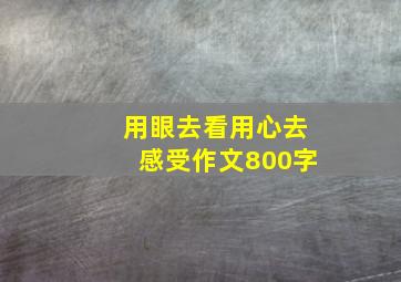 用眼去看用心去感受作文800字