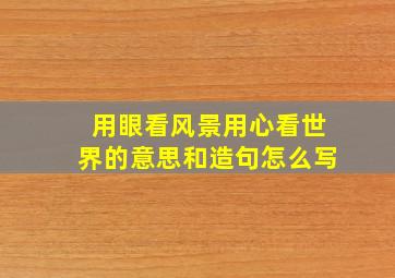 用眼看风景用心看世界的意思和造句怎么写