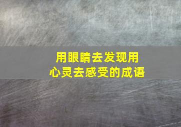 用眼睛去发现用心灵去感受的成语