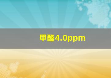 甲醛4.0ppm