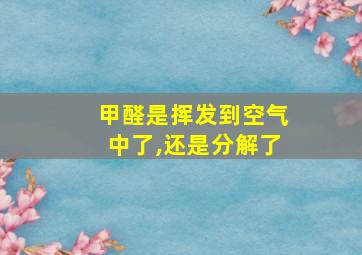 甲醛是挥发到空气中了,还是分解了