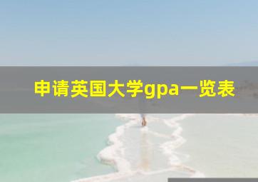 申请英国大学gpa一览表