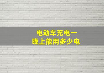 电动车充电一晚上能用多少电