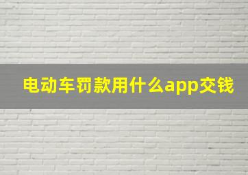 电动车罚款用什么app交钱