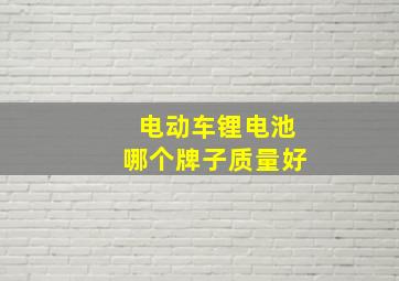 电动车锂电池哪个牌子质量好