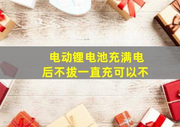 电动锂电池充满电后不拔一直充可以不