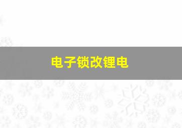 电子锁改锂电