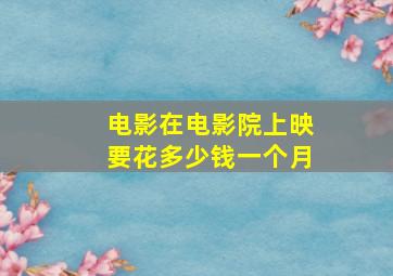 电影在电影院上映要花多少钱一个月