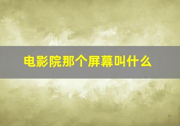 电影院那个屏幕叫什么