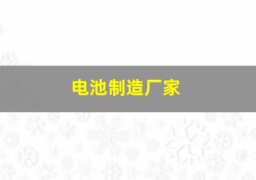 电池制造厂家