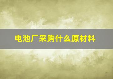 电池厂采购什么原材料