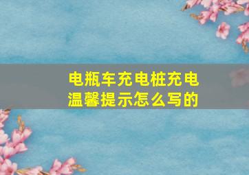 电瓶车充电桩充电温馨提示怎么写的