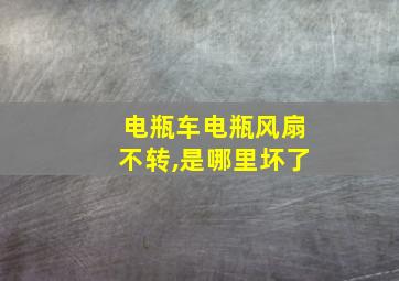 电瓶车电瓶风扇不转,是哪里坏了