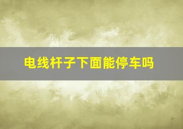 电线杆子下面能停车吗