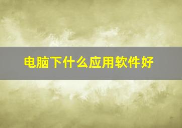 电脑下什么应用软件好