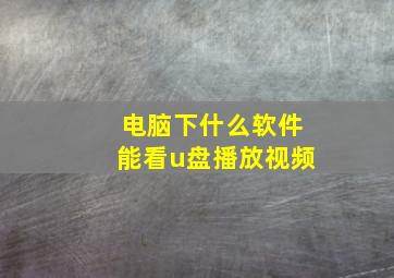 电脑下什么软件能看u盘播放视频