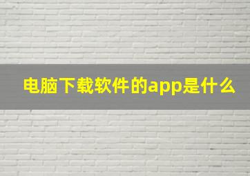 电脑下载软件的app是什么