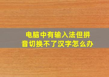 电脑中有输入法但拼音切换不了汉字怎么办