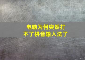 电脑为何突然打不了拼音输入法了