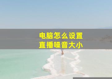 电脑怎么设置直播噪音大小