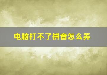 电脑打不了拼音怎么弄