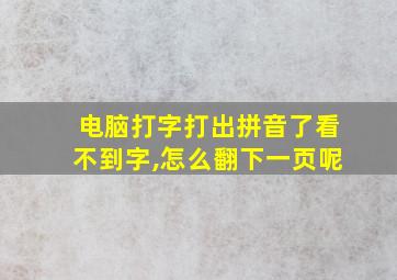 电脑打字打出拼音了看不到字,怎么翻下一页呢