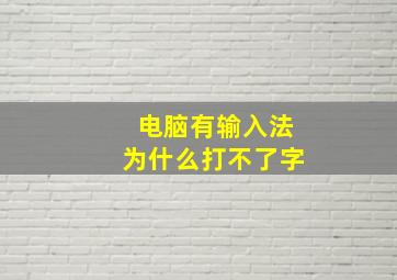 电脑有输入法为什么打不了字