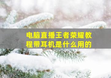 电脑直播王者荣耀教程带耳机是什么用的