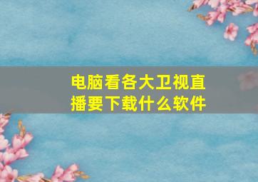 电脑看各大卫视直播要下载什么软件