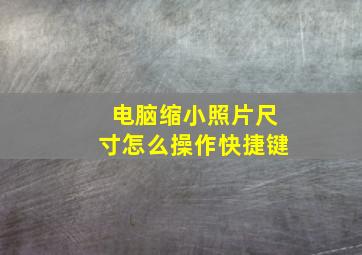 电脑缩小照片尺寸怎么操作快捷键