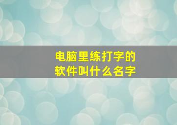 电脑里练打字的软件叫什么名字