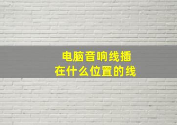 电脑音响线插在什么位置的线