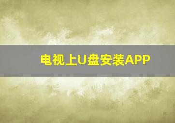 电视上U盘安装APP