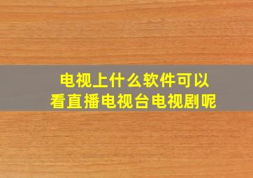 电视上什么软件可以看直播电视台电视剧呢