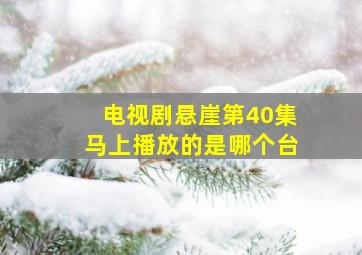 电视剧悬崖第40集马上播放的是哪个台