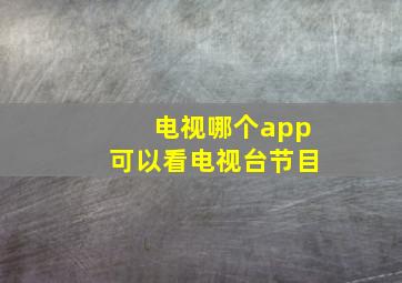 电视哪个app可以看电视台节目