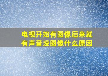 电视开始有图像后来就有声音没图像什么原因