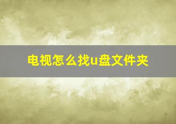 电视怎么找u盘文件夹