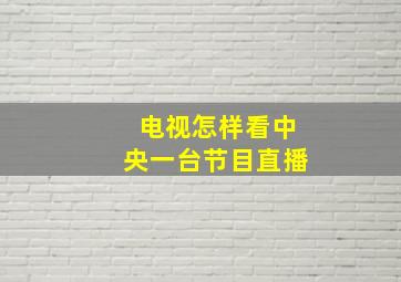 电视怎样看中央一台节目直播