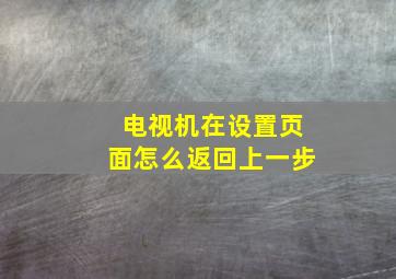 电视机在设置页面怎么返回上一步