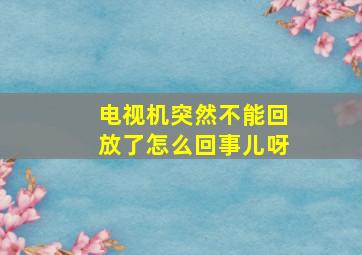 电视机突然不能回放了怎么回事儿呀