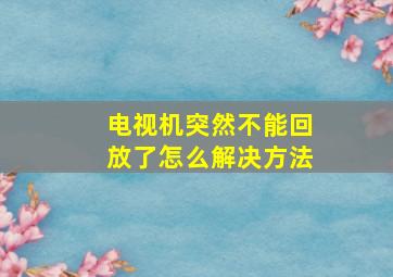 电视机突然不能回放了怎么解决方法