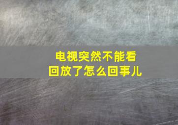 电视突然不能看回放了怎么回事儿