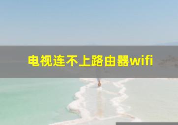 电视连不上路由器wifi