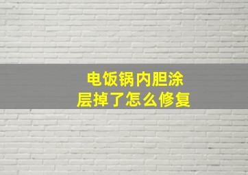 电饭锅内胆涂层掉了怎么修复