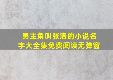 男主角叫张洛的小说名字大全集免费阅读无弹窗