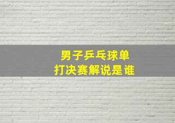 男子乒乓球单打决赛解说是谁