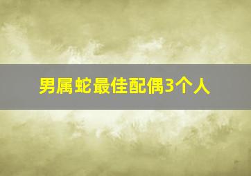 男属蛇最佳配偶3个人