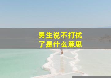 男生说不打扰了是什么意思