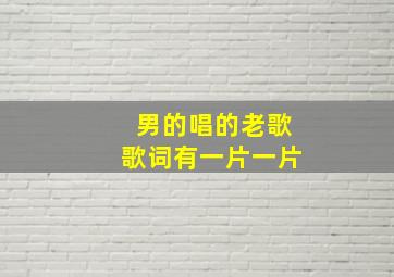 男的唱的老歌歌词有一片一片